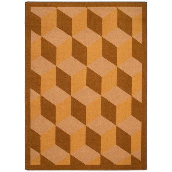 Joy Carpets Kaleidoscope Highrise 3'10" x 5'4" Area Rug in Color Wheat