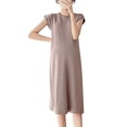 thumbnail image 2 of Robe de Maternité pour Femmes Manches Courtes Col Rond Couleur Unie Robe de Grossesse Ample, 2 of 6