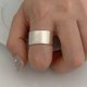 thumbnail image 1 of Anillo Simple de Plata de Ley 925 para mujer, joyería fina, anillo ancho brillante Vintage abierto ajustable para dedo, regalo de cumpleaños para fiesta, 1 of 2