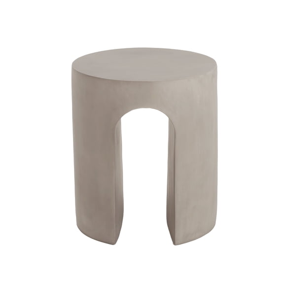 Outdoor Dining Table Outdoor MGO Round with U-Shape Side Table, Light Grey,Patio Table