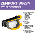 thumbnail image 3 of Zenport SG274 Safety Goggles Clear Lens, Flex Seal, Yellow, Yellow - 12 Pack, 3 of 4