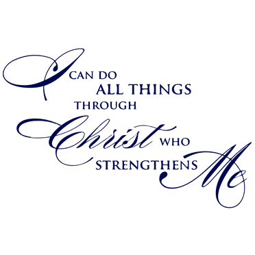 I can do all things through christ who strengthensâ¦ Vinyl Decal Sticker Quote - Small - Steel Blue