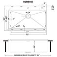 thumbnail image 2 of Ruvati RVH8003 33 x 22 Workstation Ledge Drop-in Tight Radius Kitchen Sink, 2 of 7