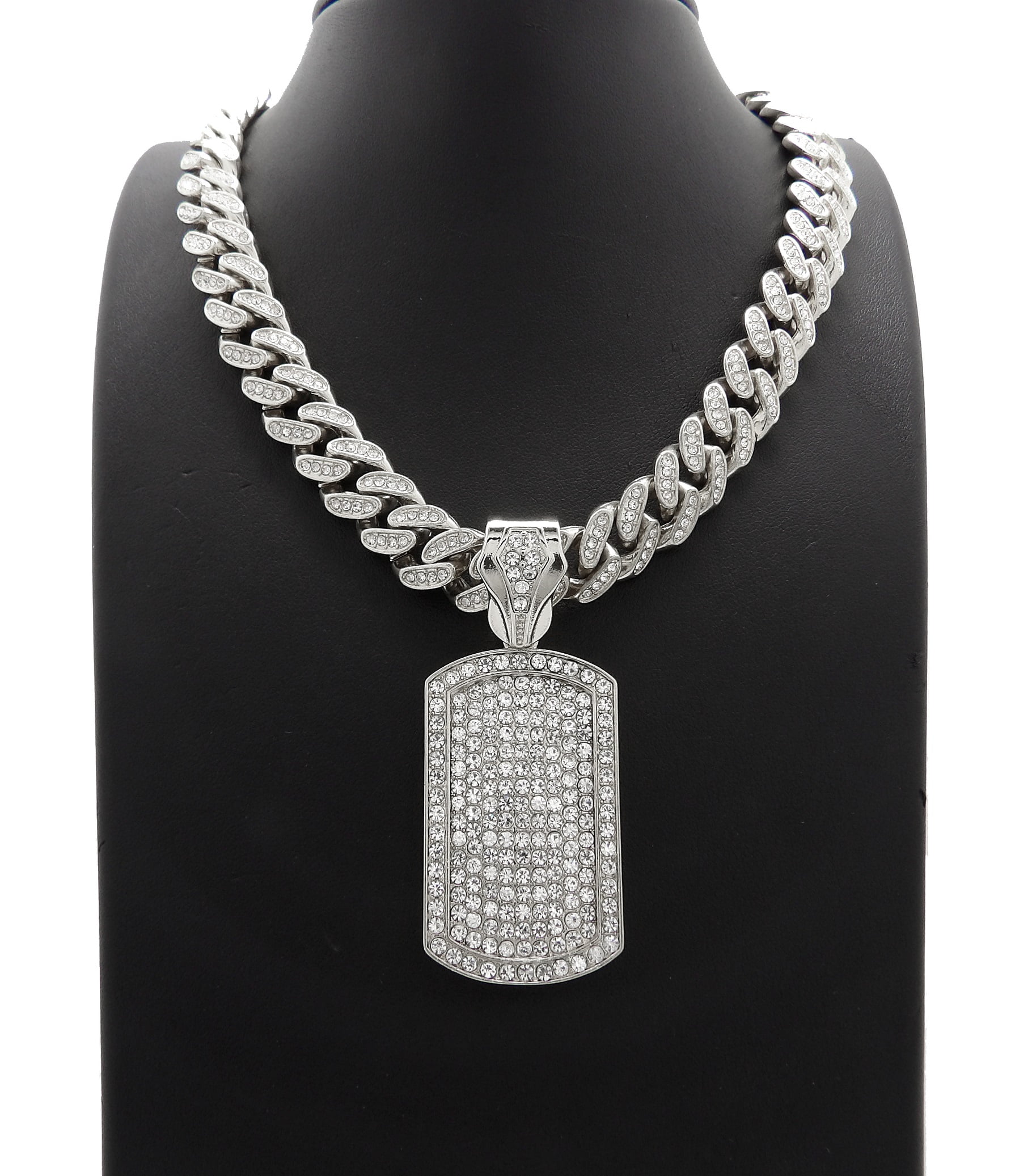 Gold Tone Iced Cuban Chain 