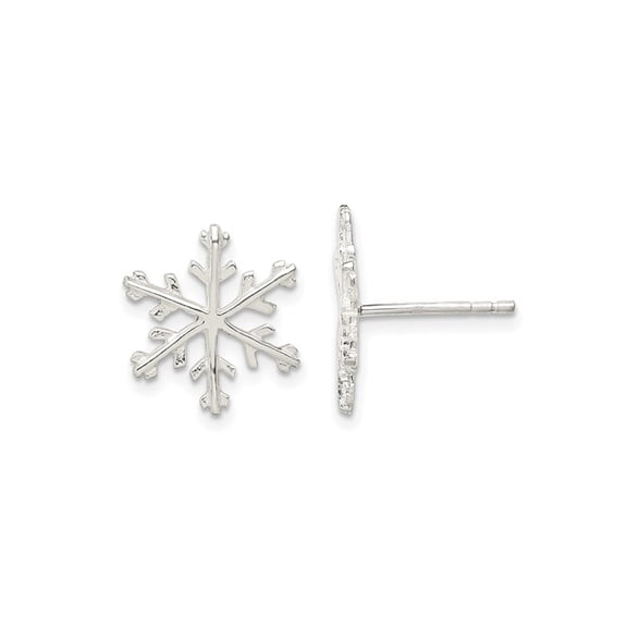 Gem & Harmony Sterling Silver Snowflake Post Earrings for Women
