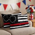 thumbnail image 4 of 2 Pack Outdoor Waterproof Throw Pillows,American Flag Independence Day Decorative Rectangle Pillow Case Patio Pillows for Chair Couch Sofa 20x12in, 4 of 9