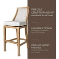 thumbnail image 5 of Maven Lane Vienna Swivel 31 Inch Tall Bar Height Stool in Weathered Oak Finish with Sand Color Fabric Upholstered Seat, 5 of 9