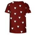 thumbnail image 4 of yillto Women's Valentine's Day Tshirts Short Sleeve Heart Graphic Round Neck Causal Loose Basic Tee Tops, 4 of 5