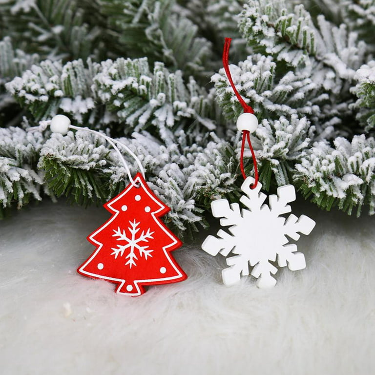 AUQ 12 Pcs Christmas Ornaments Christmas Tree Decoration Wooden