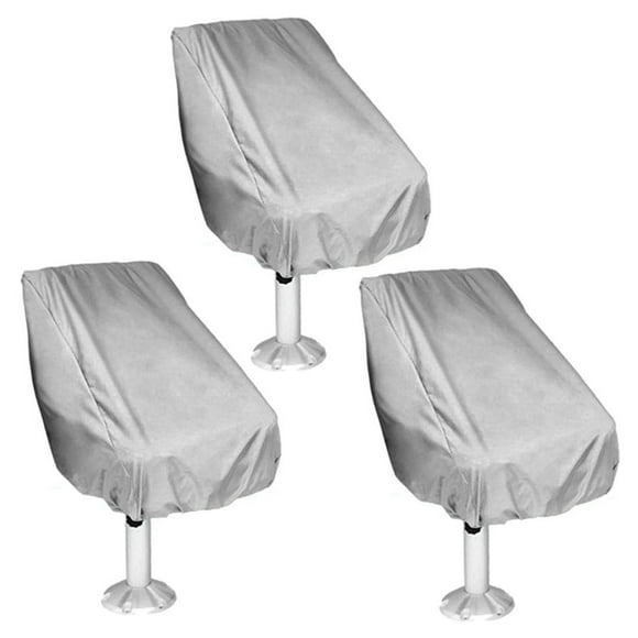 3X Boat Cover, Outdoor Waterproof Pontoon Captain Boat Bench Chair Cover, Chair Protective Covers