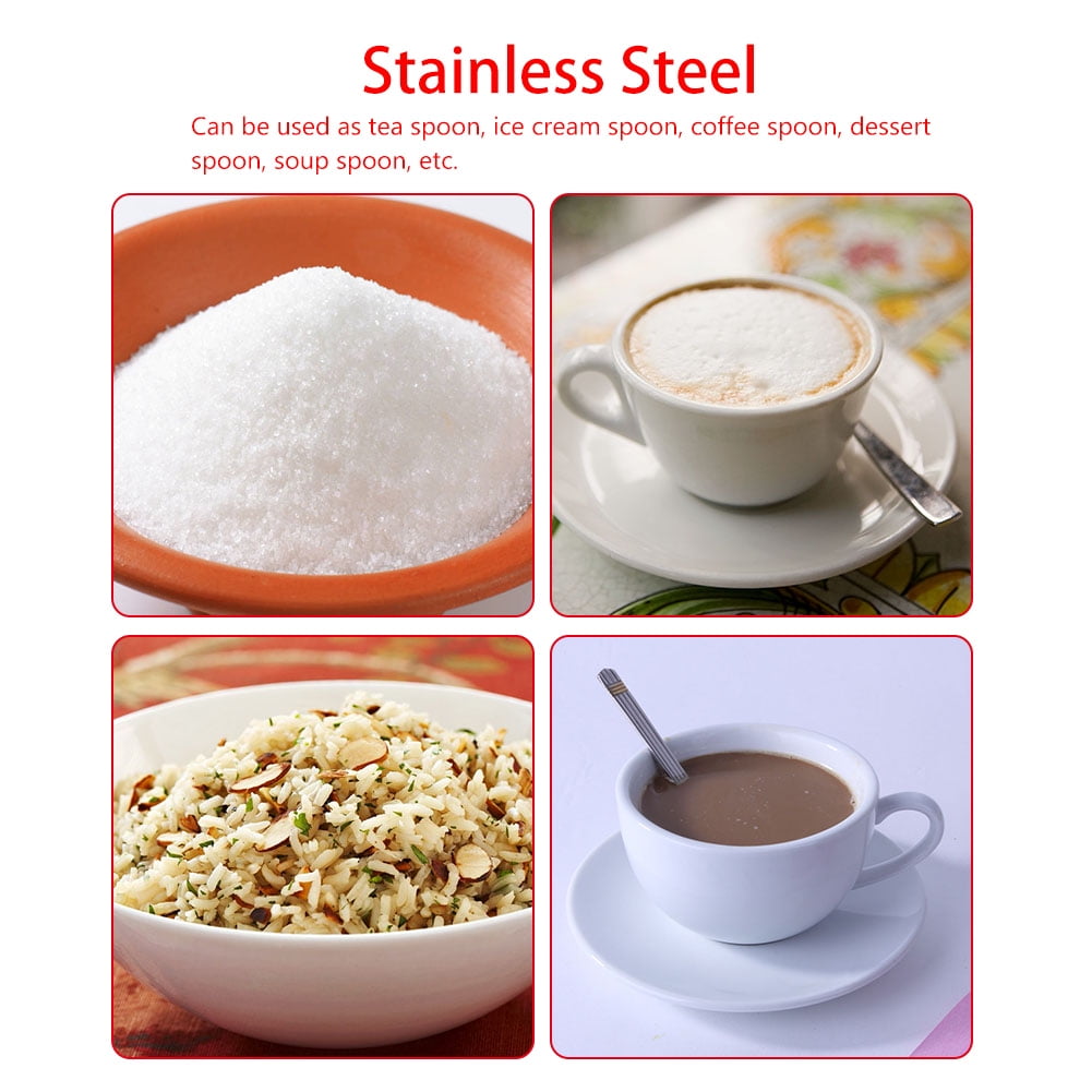 crème glacée Long Handled cuillères Café Latte Sundae Set De 4 Acier Inoxydable