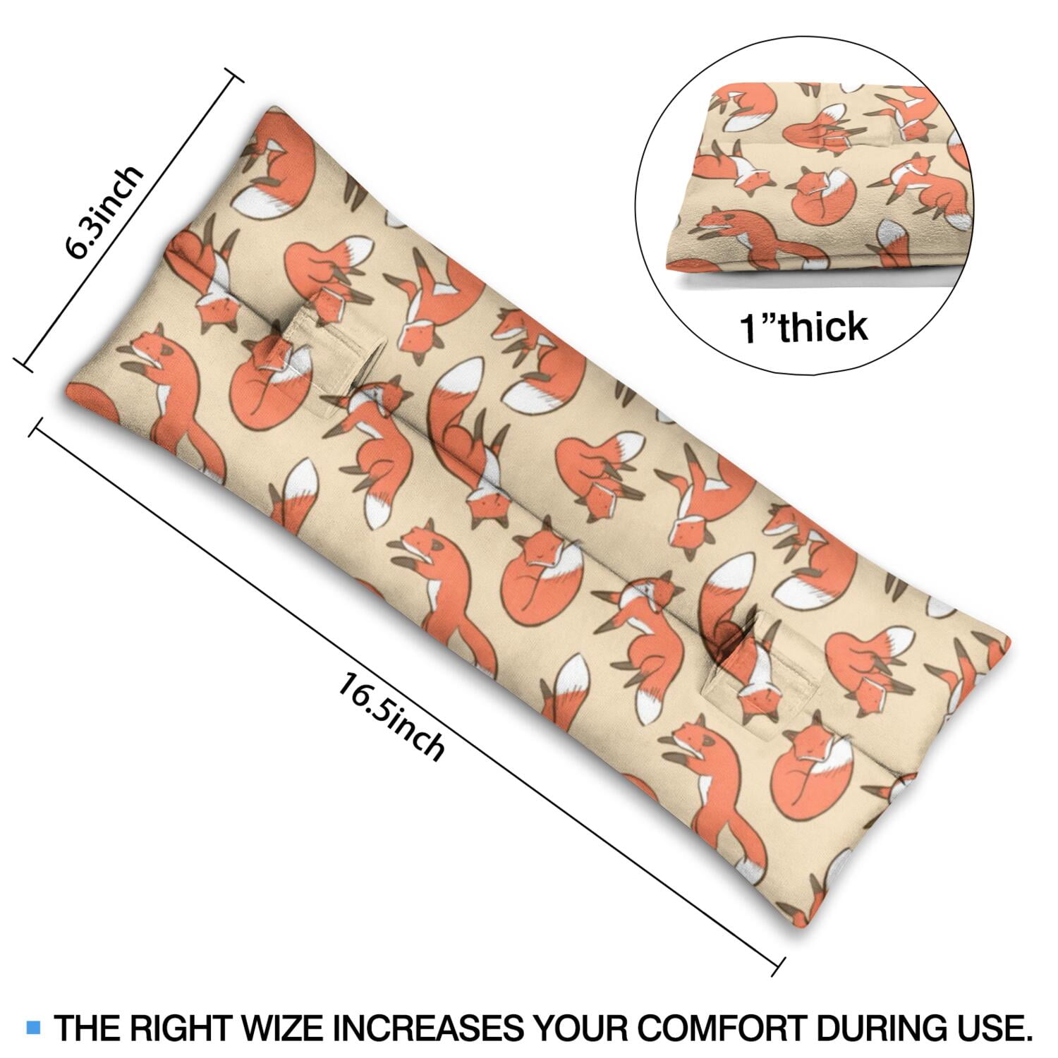 Fluffy Fox Print Post Surgery Seatbelt Pillow - 2-Inch Thick Mastectomy Cushion for Car with Double Straps, Skin-Friendly for Heart & Breast Recovery (Cute Wild Tree Pattern)