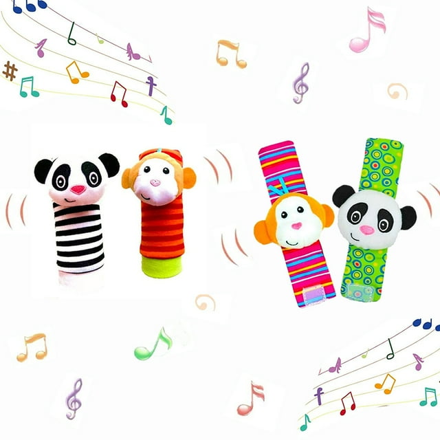 Dsseng Baby Socks Toys Wrist Rattle and Foot Finder Developmental Early