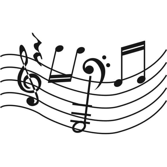 Custom Wall Decal Music Notes Picture Art Kids Boys Girls Teen Home Bedroom Sticker Vinyl Wall Decal 10 X 20 Inches