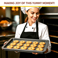 thumbnail image 6 of 3pcs Commercial Quality Baking Sheet Pan Set, Carbon Steel Cookie Sheet, Warp Resistant Baker's Half Sheet Pan, Cookie Tray Pans for Baking, Roasting Dishwasher Safe gray, 6 of 7