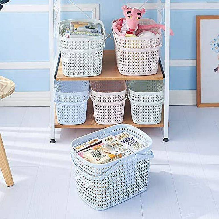 Plastic Shower Caddy Tote, Portable Storage Caddy Basket Organizer With  Handle For Dorm, Bathroom, Garden, Kitchen, Cleaning Supplies, Blue, White