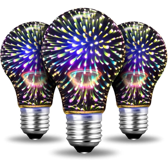 LINLIN 3 Pack 3D Firework Bulb Firework Light Bulb E27 AC 85-265V 4W Retro Edison Bulb Starry Light Bulb for Party Home Christmas