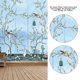 thumbnail image 1 of Tapiz de pared hippie, tapiz bohemio con flores y pájaros azules, decoración de pared, confiabilidad excepcional, 1 of 8