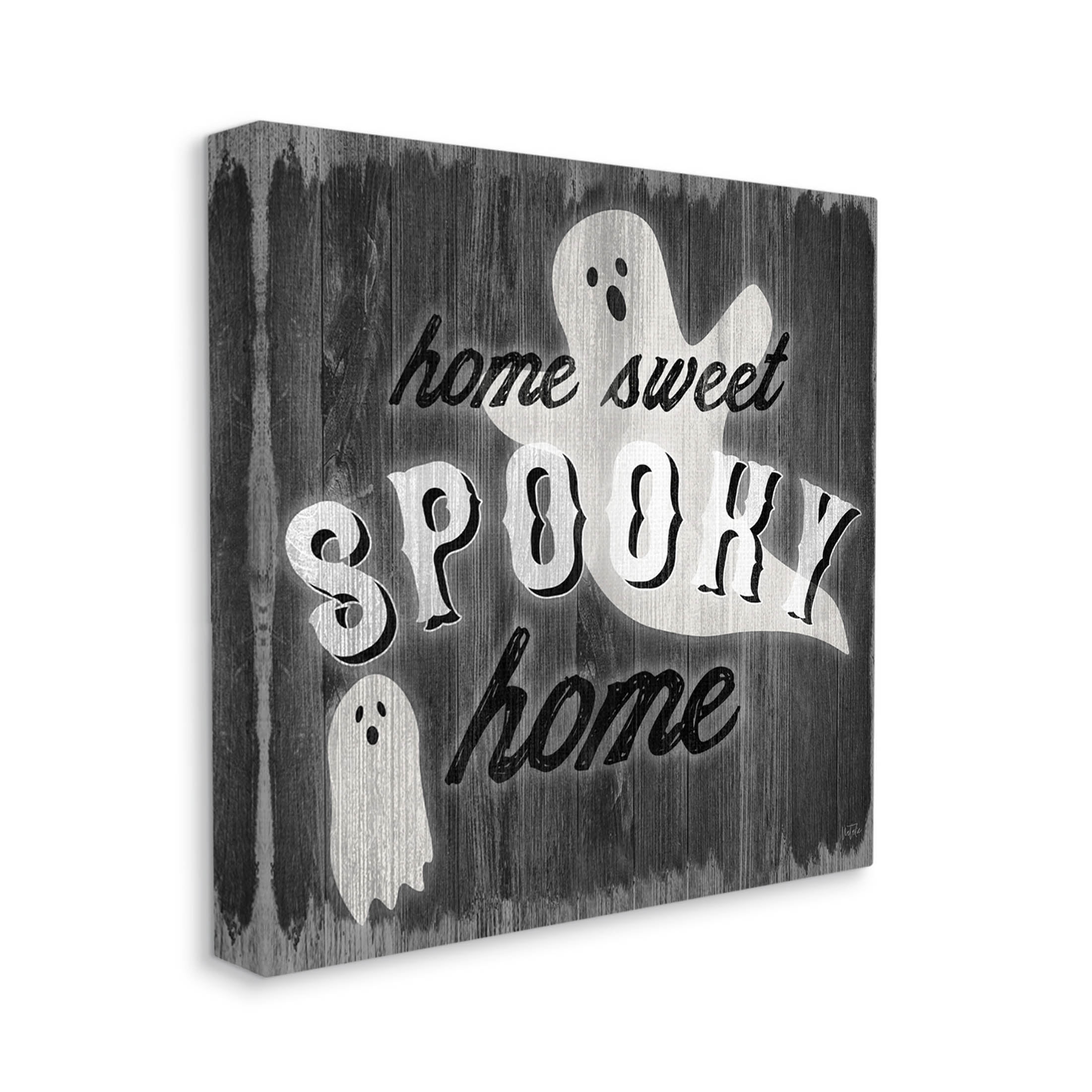 Stupell Industries Sweet Spooky Home Ghosts Sign Graphic Art Gallery Wrapped Canvas Print Wall Art, Design by Natalie Carpentieri