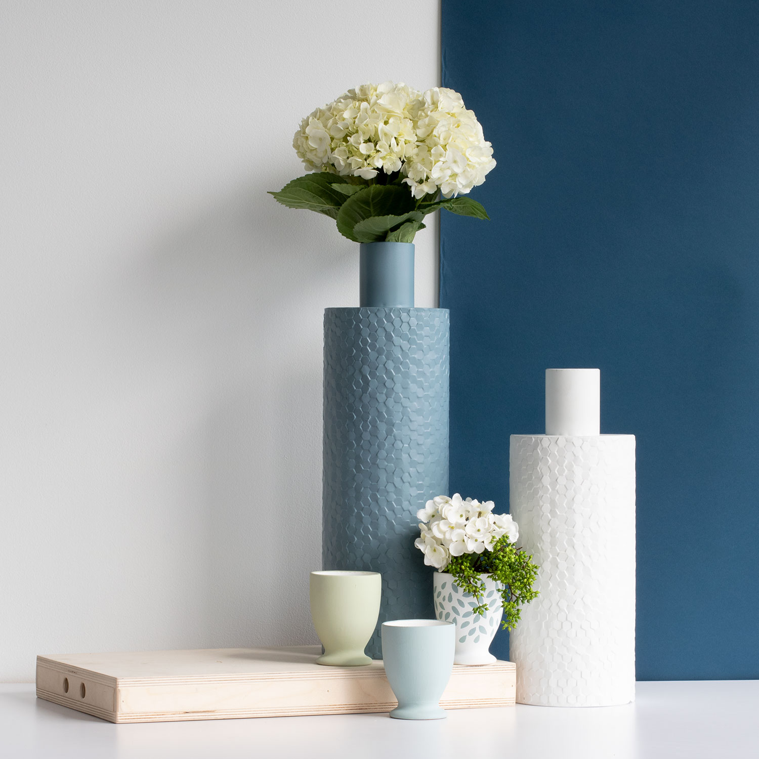 Foreside Home & Garden Blue Patterned Metal Decorative Vase Walmart