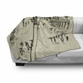 thumbnail image 3 of Istanbul Soft Flannel Fleece Blanket, Vintage Turkey Istanbul Cityscape Landmark Constantinople Sketch Ottoman Art, Cozy Plush for Indoor and Outdoor Use, 50" x 70", Dark Taupe Beige, by Ambesonne, 3 of 6