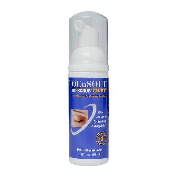 OCuSOFT Oust Demodex Cleanser Extra Strength Foam 50 Milliliters, Tea Tree Oil Foaming Cleanser for Irritated Eyelids Associated with Demodex Mites