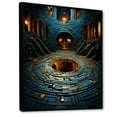 thumbnail image 2 of Designart "Ancient Maya Stone Labyrinth Wonders II" Abstract Framed Wall Art - Modern Blue Maze Entryway Framed Wall Art Print, 2 of 6