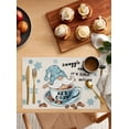 thumbnail image 3 of Placemat Coffee Dwarf Snowflake Winter Coffee Dining Table Tableware Mats Kitchen Dish Mat Pad 4/6pcs Table Mat Home ration, 3 of 7