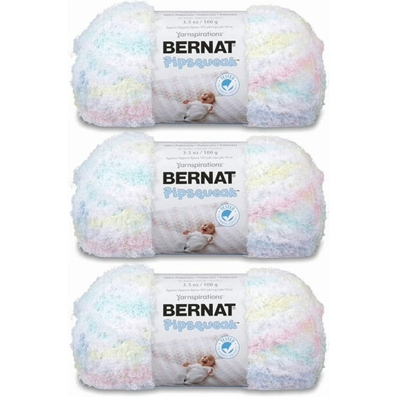 Bernat Pipsqueak Baby Baby Print Yarn - 3 Pack of 100g/3.5oz - Polyester - 5 Bulky - 101 Yards - Knitting/Crochet