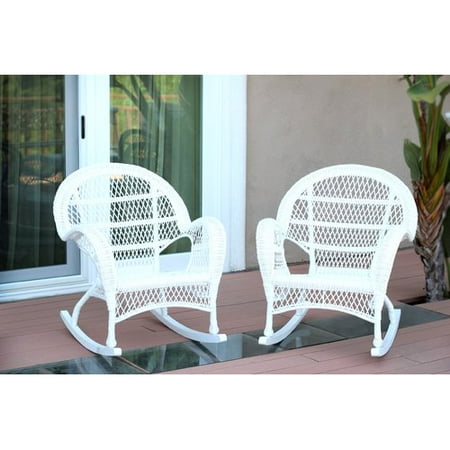 Jeco Inc. Wicker Rocker Chair (Set of 2)
