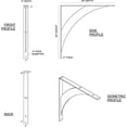 thumbnail image 2 of Ekena Millwork BKTM02X24X24LESS 2 Po. x 24 Po. D x 24 Po. H Support Historique- Acier Inoxydable, 2 of 2