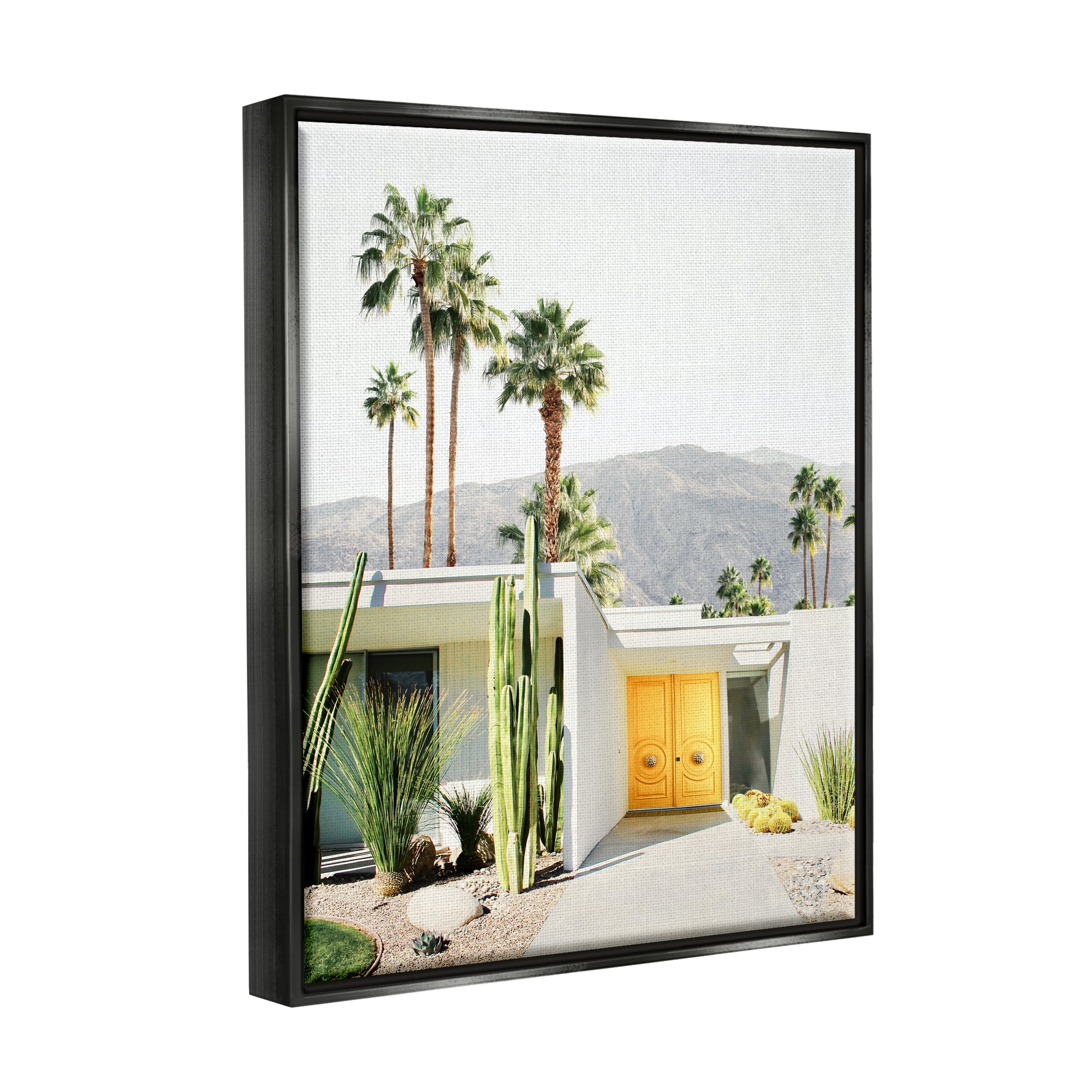 Stupell Industries Palm Springs House Photography Botanical & Floral Photography Black Floater Framed Art Print Wall Art, 17 x 21