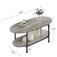 thumbnail image 3 of AKDSteel Oval Coffee Table, 47.2" Two-Tier Vintage Center Table For Living Room Or Office, Unique Rustic Mid-Century Design, 3 of 6