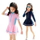 thumbnail image 3 of Traje de baño para niños, traje de baño de manga larga para niñas, traje de baño de estilo occidental lindo siamés de princesa coreana para niños grandes, 3 of 6