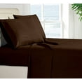 thumbnail image 4 of Split King Striped Pattern Giza Sheets for Adjustable Beds - Premium 400-Thread-Count Soft 100% Pure Giza Egyptian Cotton 5PC, 18" Inches Deep Pockets - Chocolate Stripe, 4 of 7