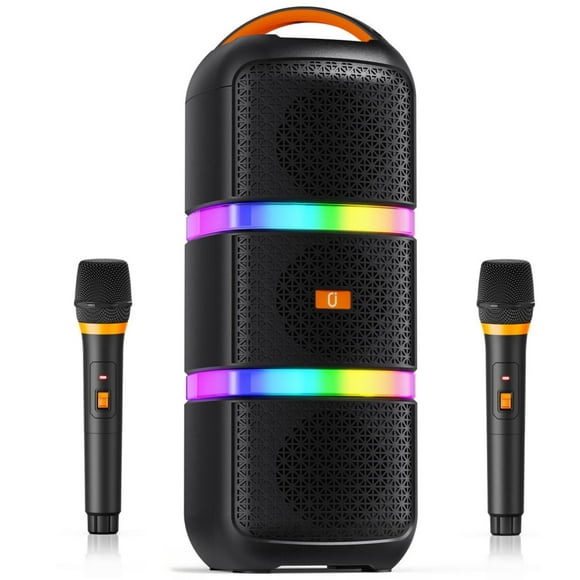 Bocina JYX, Altavoz Portátil Inalámbrico con 2 Micrófonos y Luz RGB para Fiestas, Bocina Bluetooth, T29-T