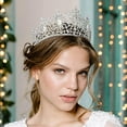 thumbnail image 3 of Wedding Crown for Women Rhinestone Bridal Tiara for Girls Princess Crown Queen Tiara Crystal Birthday Crown for Wedding Tiara for Brides (Silver), 3 of 4