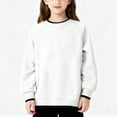 thumbnail image 2 of LEKWK Boys Crew Neck Sweatshirt Faux Two Piece Contrast Trim Long Sleeve Pullover Soft Warm Casual School Uniform Tops, 2 of 6