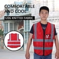thumbnail image 3 of Knitted Fabric High Light Reflective Tape Safety Waistcoat, Multifunctional Stereoscopic Pocket Reflective Vest, for Workers Walker, 3 of 7