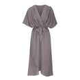 thumbnail image 3 of Gspmoly Robes pour Femmes, Robe Longue Irrégulière Décontractée Unie à Lacets pour Femmes, Robes de Soirée pour Femmes Offres du Jour, 3 of 5