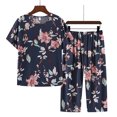thumbnail image 3 of Pijamas de seda de algodón para mujer, traje para el hogar, ropa de casa fina de manga corta de rayón, pijamas informales para mamá de mediana edad, ropa de casa, 3 of 4