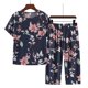 thumbnail image 3 of Pijamas de seda de algodón para mujer, traje para el hogar, ropa de casa fina de manga corta de rayón, pijamas informales para mamá de mediana edad, ropa de casa, 3 of 4