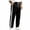 Black, variant on Mens Side Stripe Drawstring Elastic Waist Lightweight Track Pants Comfy Casual Streetwear Workout Running Gym Training Wear(Yellow,XXXL)