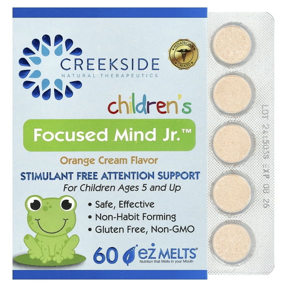 Creekside Natural Therapeutics Children's Focused Mind Jr.™, Orange Cream, 60 EZ-Melt® Tablets