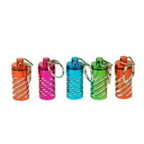 Ezy Dose Airtight Large Metal Sparkle Pill Fob -(Set of 5) Color Will Vary