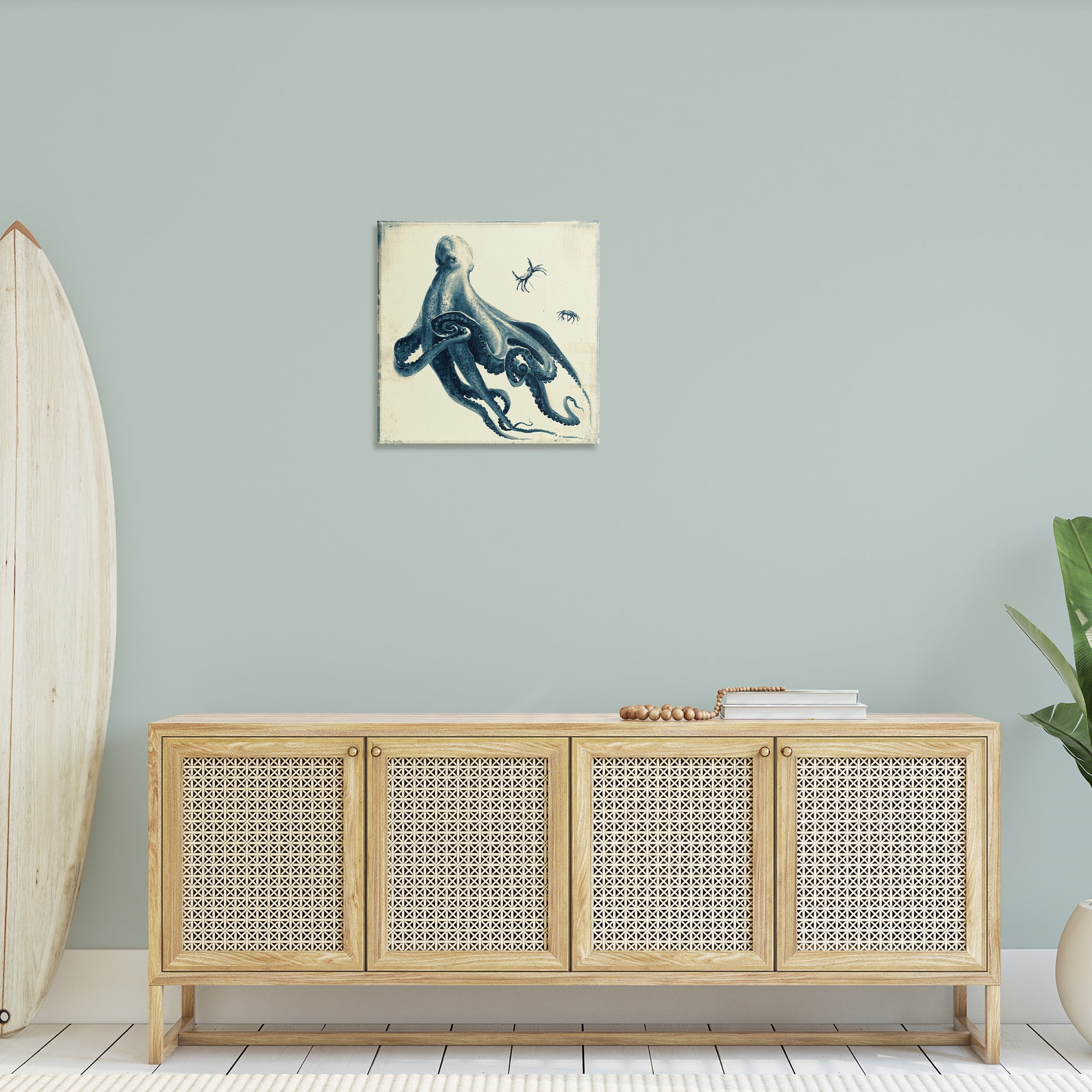 Stupell Industries Octopus & Sea Critters Animals & Insects Painting Gallery Wrapped Canvas Art Print Wall Art, 24 x 24