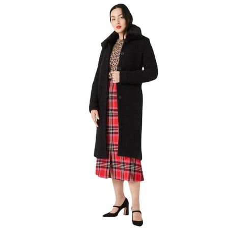Kate Spade New York Wool Blend Boucle Broadway Coat, Black, 4 | Walmart Canada