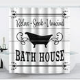 thumbnail image 2 of Cute Farmhouse Bathroom Rules Fabric Shower Curtain Inspirational Quote Waterproof Bath Curtain Sets with 12 Hooks for Bathroom Decor (72X72 inch,White), 2 of 5
