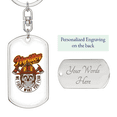 thumbnail image 2 of Firefighter Department Stainless Steel or 18k Gold Premium Swivel Dog Tag Keychain, 2 of 10