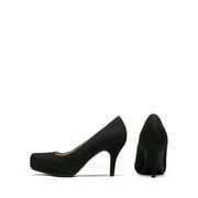 BURUDANI Women's New Classic Elegant Versatile Low Stiletto Heel Dress Platform Pumps Shoes